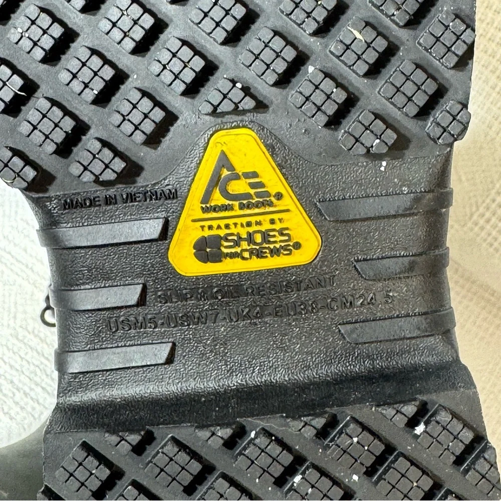 Ace Bullfrog Elite Composite Toe Black‎ Work Boots Shoes for Crews M 5 W 7